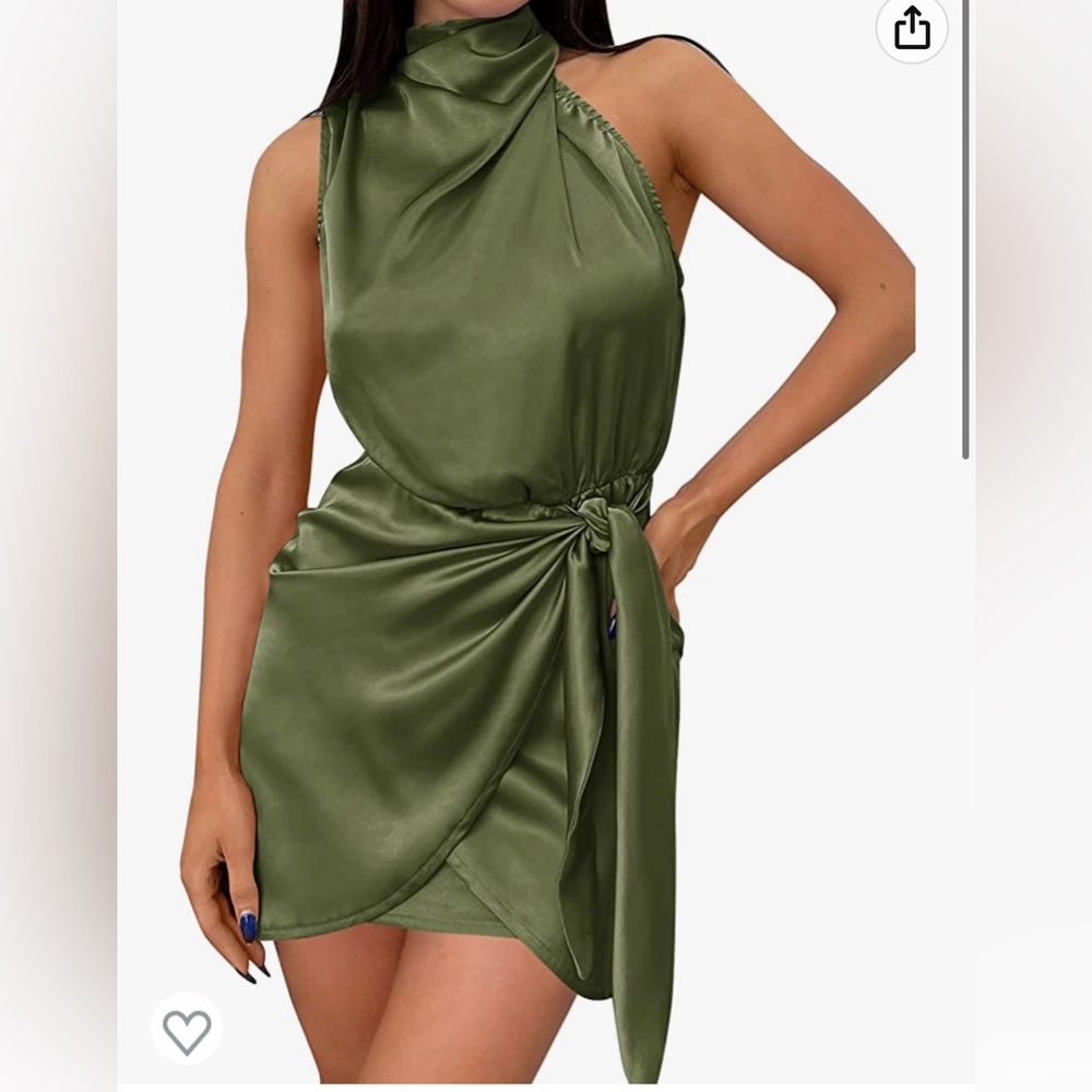 Never Worn Green Satin Dress